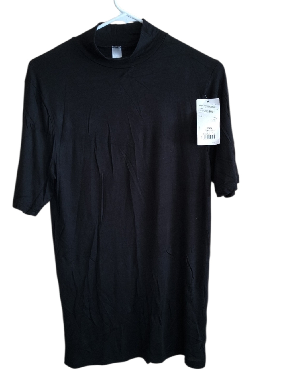 NWT Speidel Black Women's Short-Sleeve Mock Neck Tee Size EU48